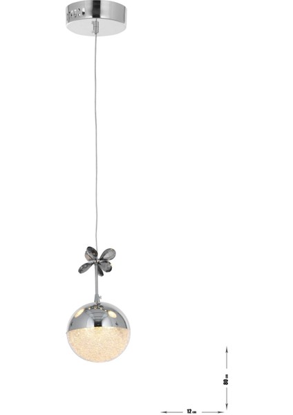 Forde Tekli Ledli Modern Lüks Sarkıt Avize (3 Renk LED Sarı - Beyaz - Gün Işığı) - Krom