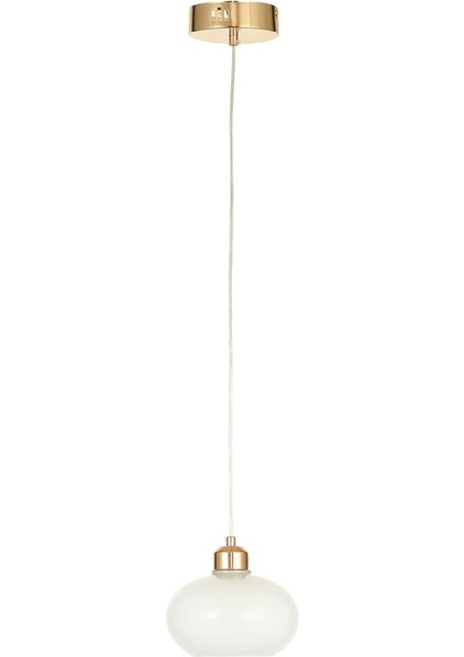 Vanna Tekli Beyaz Camlı Salon Oturma Odası Modern Avize - (Gold Kaplama) fiyatları