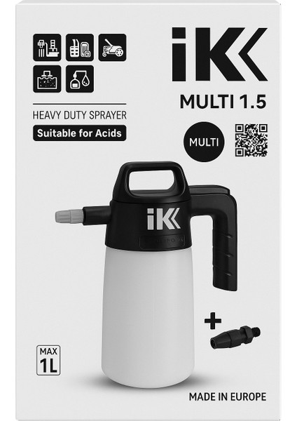 Ik Multi 1.5 Asit Dayanıklı Basınçlı El Sprey Pompası – 1 Litre | Endüstriyel ve Bahçe Kullanımı Için Uygun