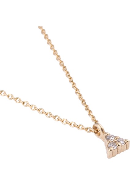 Üçgen Pırlanta Taşlı Kolye