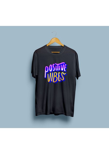 Oversize Positive Vibes Tasarım Unisex T-Shirt