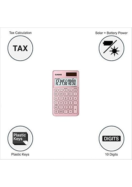 SL-1000SC-PK 10 Hane Pembe Cep Tipi Hesap Makinesi