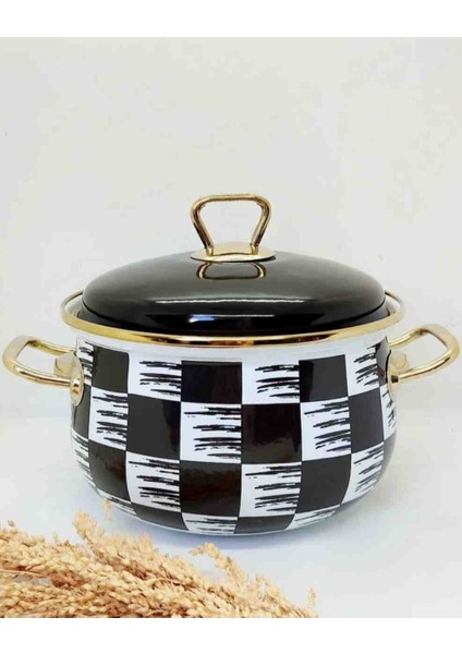 Dama Lüx Emaye Tencere 5 Litre 24 cm Çap Süt Güveç Yoğurt Yemek Tenceresi
