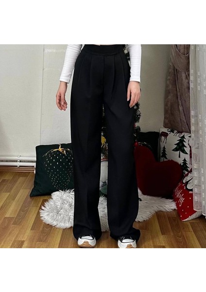 Kadın Cırtlı Model Pallazzo Pantalon