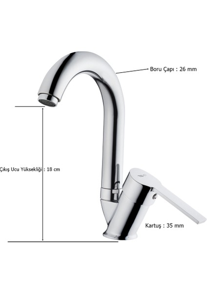 Tema Flora Kuğu Lavabo Bataryası Musluk Krom Tse Li fiyatları