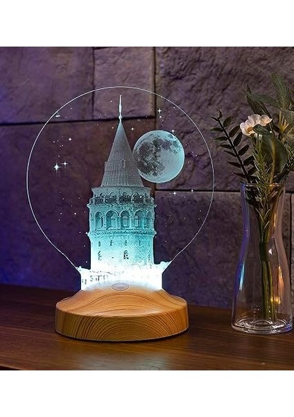 Sevgililer Günü Hediyesi, Sevgiliye Hediye, Galata Kulesi LED Lamba, Istanbul Hatırası Galata Kulesi Lamba