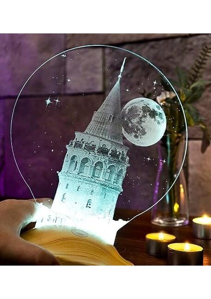 Sevgililer Günü Hediyesi, Sevgiliye Hediye, Galata Kulesi LED Lamba, Istanbul Hatırası Galata Kulesi Lamba