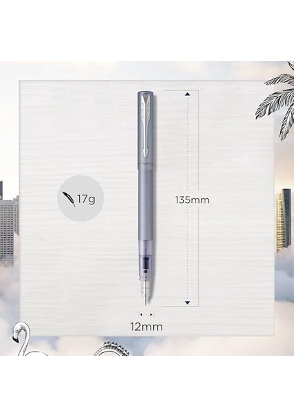 Vector Xl Mat Dolma Kalem, Gümüş-Mavi, M, Mavi