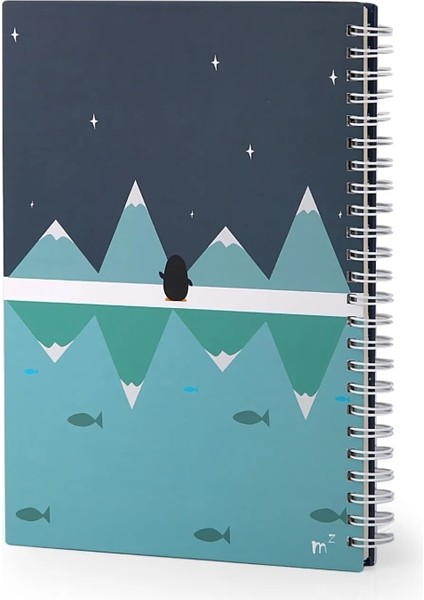 Penguen Desenli Özel Baskılı Tasarım Defter