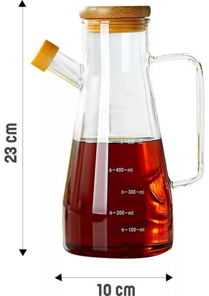 Cam Yağdanlık 500 ml – Bambu Kapaklı, Hava Geçirmez Sirkelik & Sıvı Yağ Şişesi indirimleri