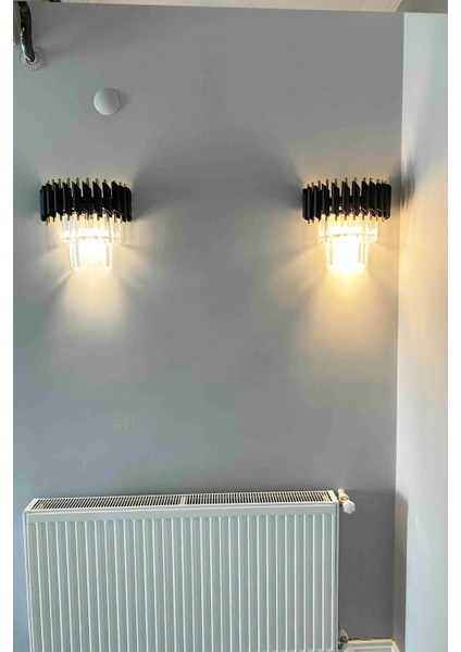 Palmira Kristal Taşlı Lüks Aplik - (Siyah-Gold) indirimleri