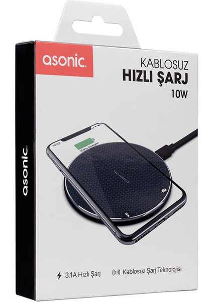 Asonıc AS-W120 Hızlı 10W Masaüstü Siyah Kablosuz Şarj Cihazı modelleri