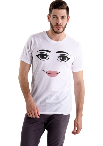 Roblox Women Face Tişört Beyaz modelleri