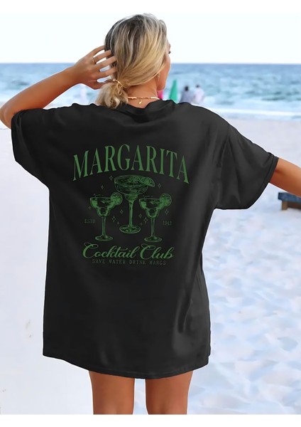 Margarita Baskılı Oversize T-Shirt