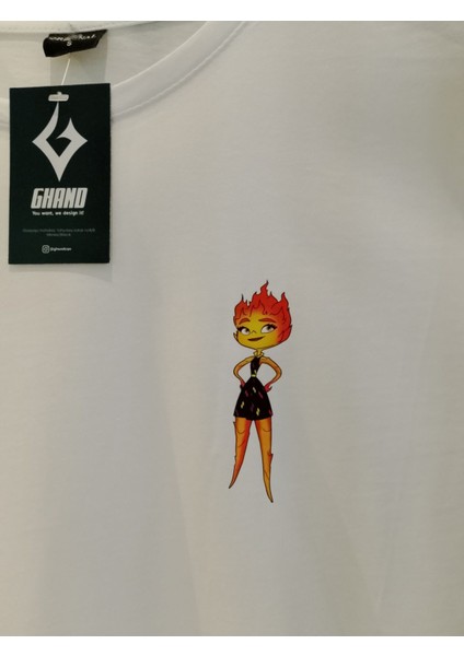 Çiftlere Özel Ateş ve Su Baskılı Oversize T-Shirt