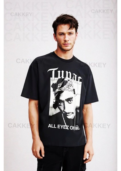 Tupac Baskılı Oversize T-Shirt