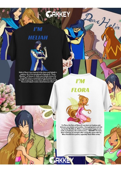 Winx Bloom&sky-Stella&brandon-Flora&helia-Musa&riven Baskılı Couple Çift Sevgili Oversize T-Shirt