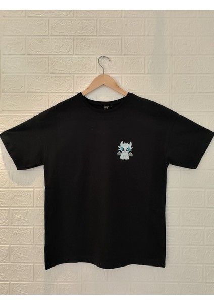 Ejderha Baskılı Çiftlere Özel Oversize T-Shirt fırsatları