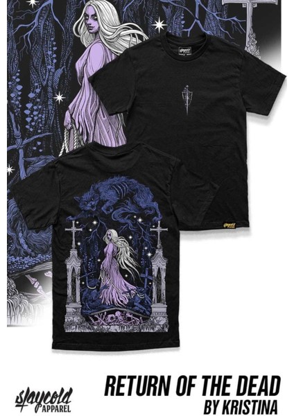 Return Of The Death, Siyah , Baskılı ,t Shirt, %100 Pamuk Erkek Kadın Regular modelleri