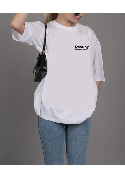 Unisex Destiny Rahat Kesim Oversize T-Shirt