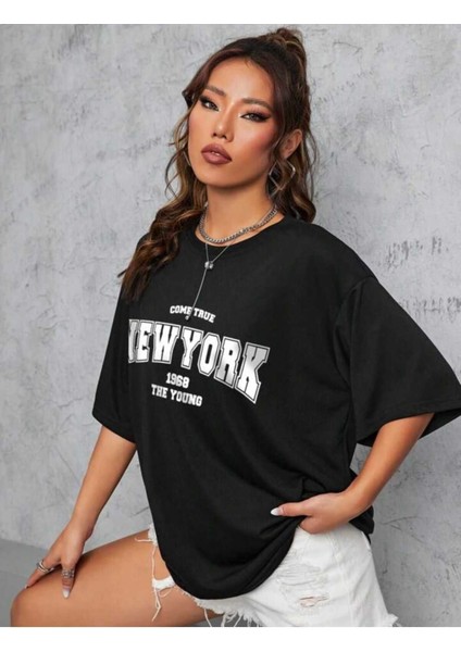 New York Baskılı Oversize T-Shirt fiyatları