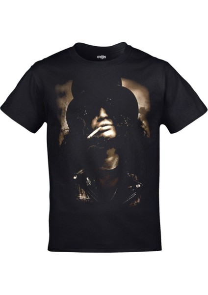 Slash Guns N Roses Baskılı Siyah Tshirt