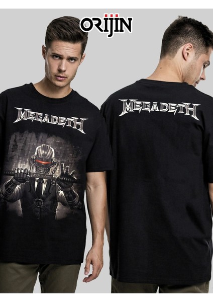 Megadeth Rust In Peace Skull Ön Arka Baskılı Siyah Tshirt