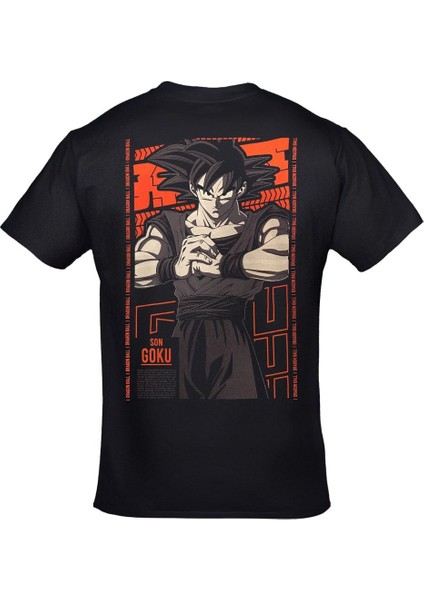 Dragon Ball Son Goku Ön Arka Baskılı Siyah Tshirt modelleri