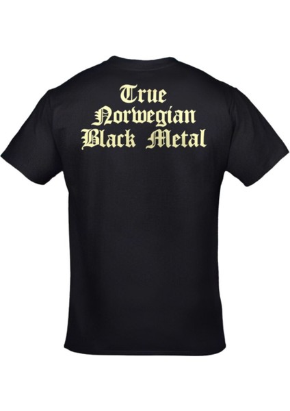 Dark Throne True Norwegian Black Metal Unisex Ön Arka Baskılı Siyah Tshirt fiyatları