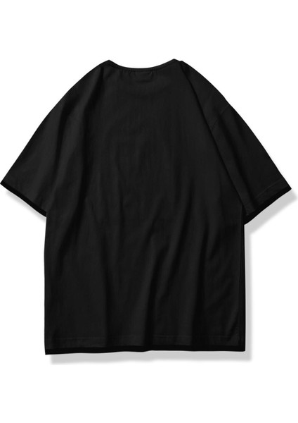 Oversize Unisex Hello World Tshirt Siyah