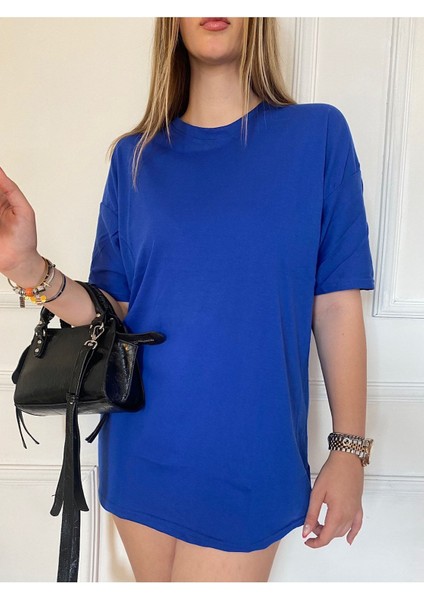 Unısex Düz Renk Basic Oversize Pamuklu Örme Kısa Kollu Bol Kalıp Tshirt fiyatları