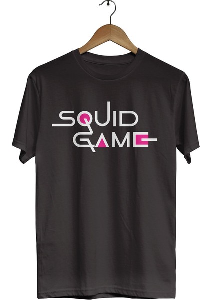 Squid Game Yazı Model Baskılı Siyah T-Shirt