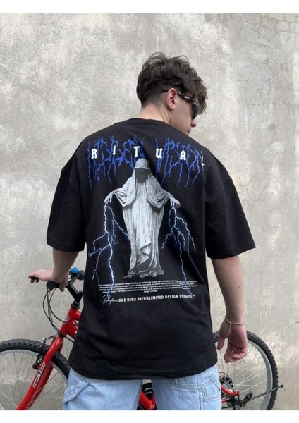 Cool Yıldırım Baskılı Oversize Tshirt modelleri
