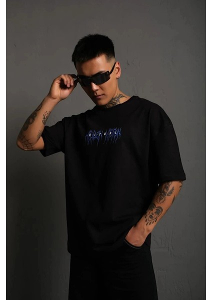 Ritual Baskılı Oversize Pamuk Tshirt