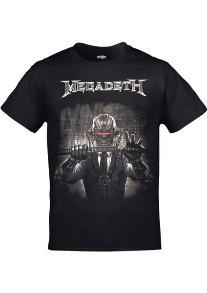 Megadeth Rust In Peace Skull Ön Arka Baskılı Siyah Tshirt