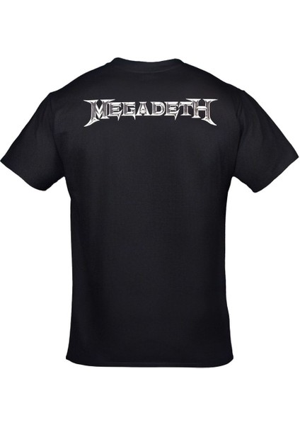Megadeth Rust In Peace Skull Ön Arka Baskılı Siyah Tshirt
