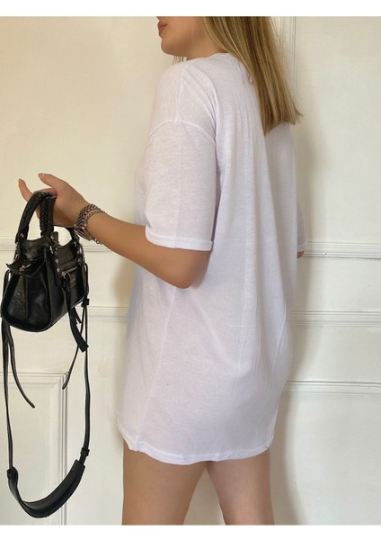 Unısex Düz Renk Basic Oversize Pamuklu Örme Kısa Kollu Bol Kalıp Tshirt