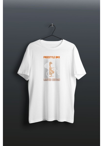 Freestyle Bmx Beyaz Basklılı Tshirt