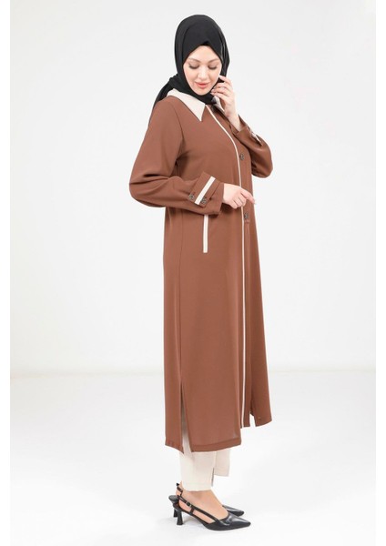 Yakalı Kahve Giy Çık 9354