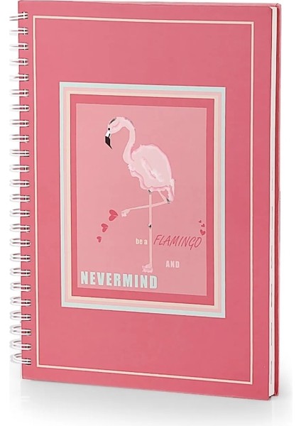Pembe Flamingo Desenli Özel Baskılı Tasarım Defter