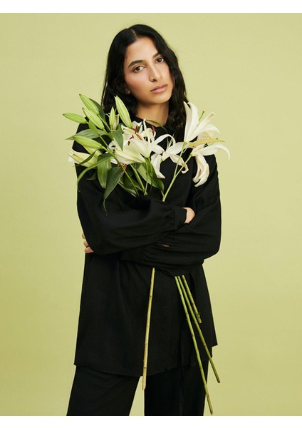 Lcw Modest Hakim Yaka Keten Karışımlı Kadın Gömlek Tunik (S5) modelleri