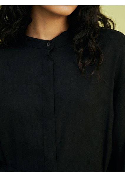 Lcw Modest Hakim Yaka Keten Karışımlı Kadın Gömlek Tunik (S5) indirimleri