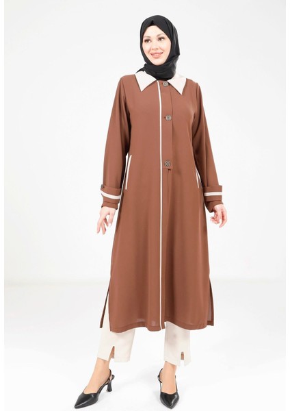 Yakalı Kahve Giy Çık 9354