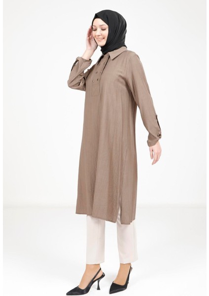 Kolu Apoletli Vizon Tesettür Tunik 9340
