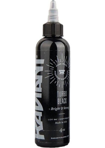 Turbo Black - Radiant Tattoo Dövme Boyası - 4OZ/120 ml