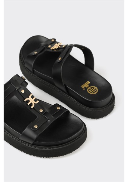 Siyah Deri Kadın Spor Terlik indirimleri