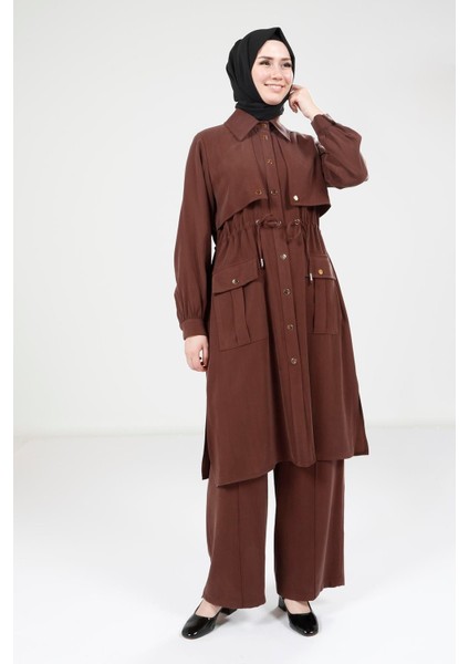 Koyu Kahve Tunik Pantolon Takım 9240 fırsatları