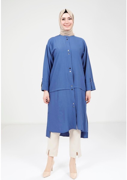 Çıtçıtlı Indigo Giy Çık 9239