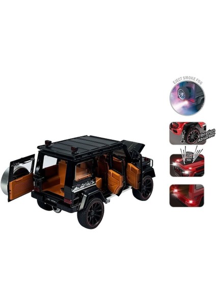 HCL-801P Çek Bırak 1:22 Sesli ve Işıklı Buhar Çıkartan Metal Jeep -Vardem