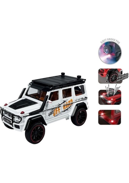 HCL-801P Çek Bırak 1:22 Sesli ve Işıklı Buhar Çıkartan Metal Jeep -Vardem
